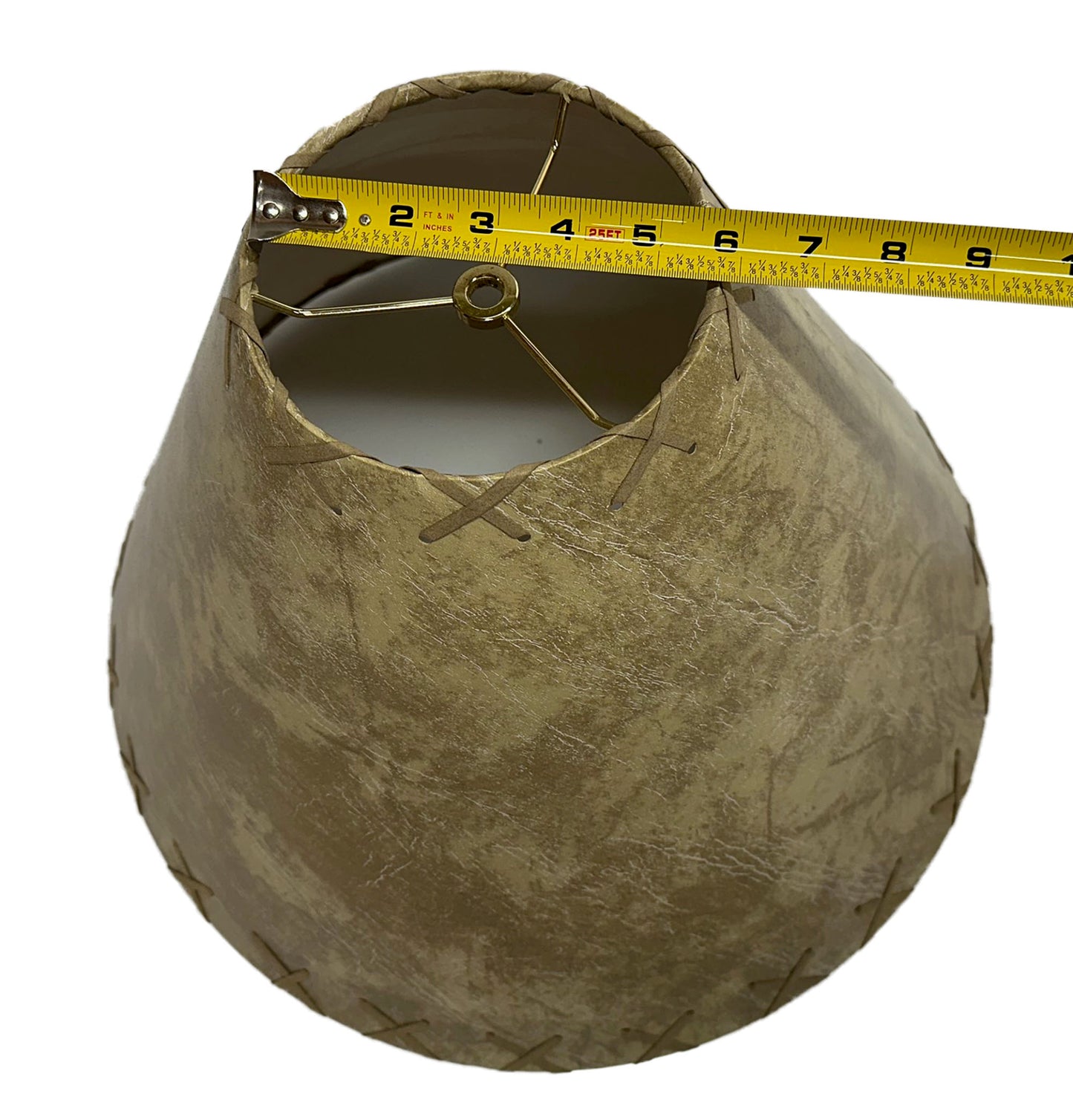 Rustic FAUX Leather Hardback Round Lamp Shade - 18"