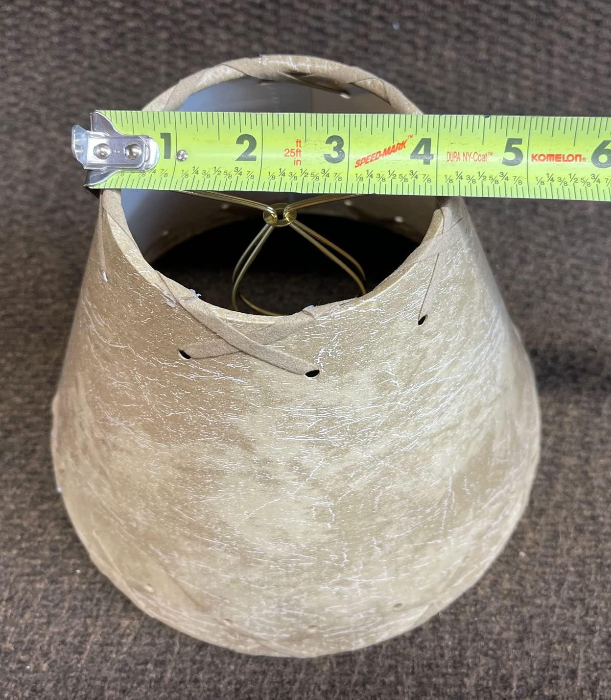 Rustic Faux Leather Hardback Laced Clip-On Lamp Shade - 9"