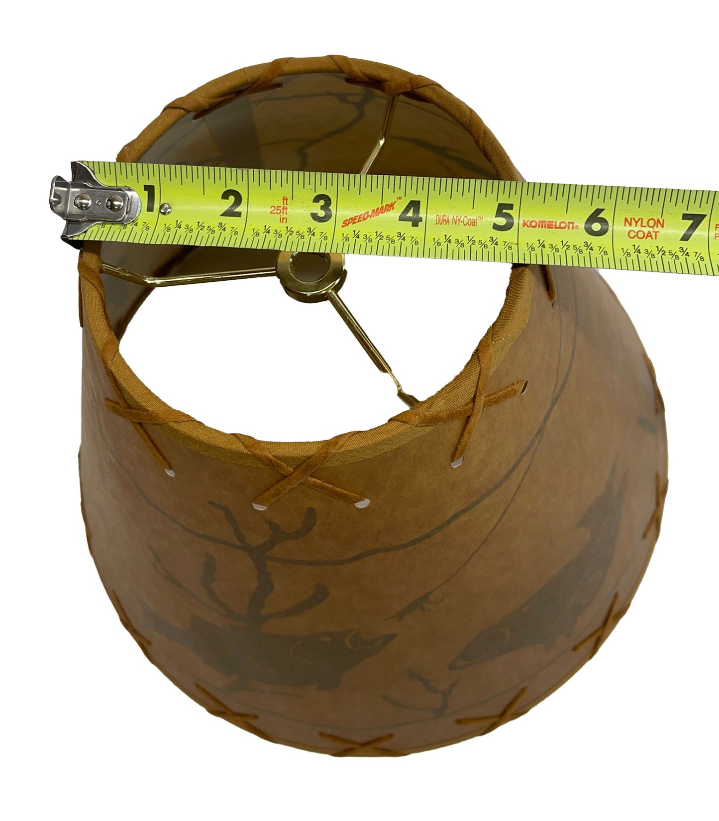 Rustic Oiled Kraft Lamp Shade with Fish Design - 12"
