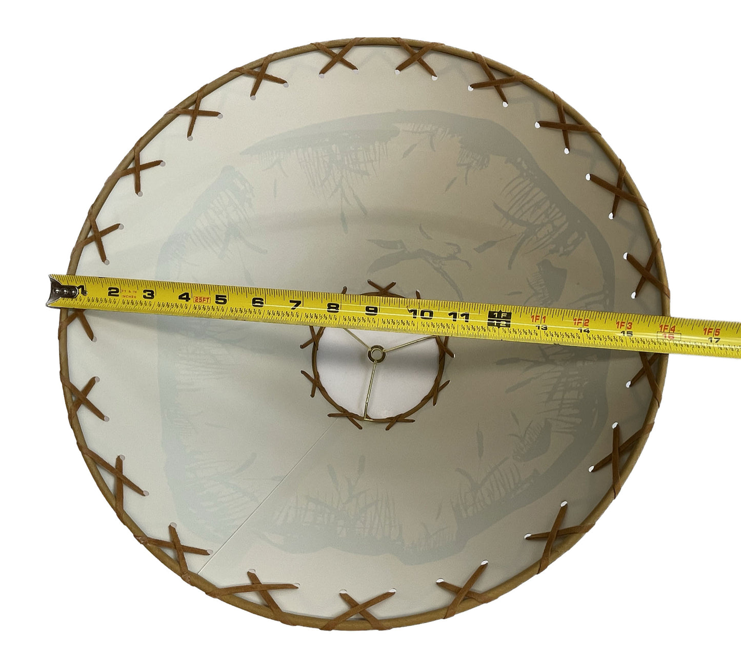 Rustic Oiled Kraft Lamp Shade with Flying Loon Design - 16"