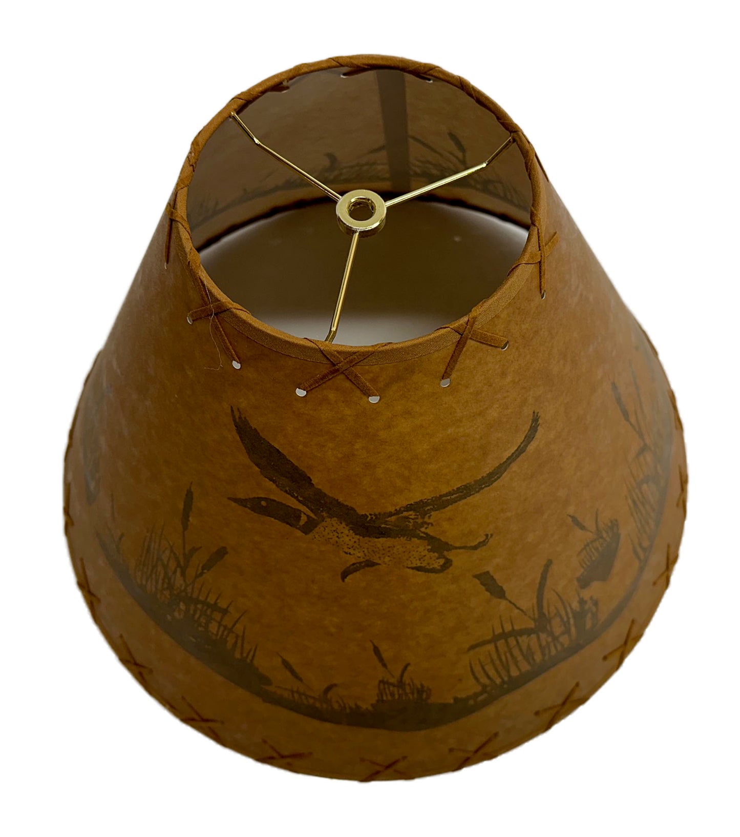 Rustic Oiled Kraft Lamp Shade with Flying Loon Design - 18"