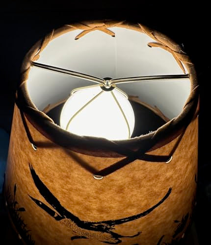 Rustic Oiled Kraft Clip-On Lamp Shade with Flying Loon Design - 9"