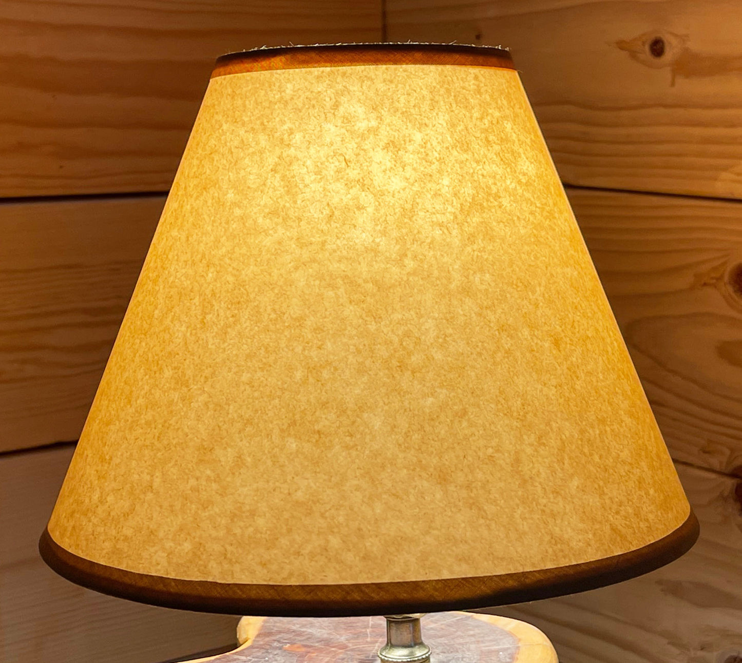 Rustic Oiled Kraft Clip-On Lamp Shade - NO LACE - 9"