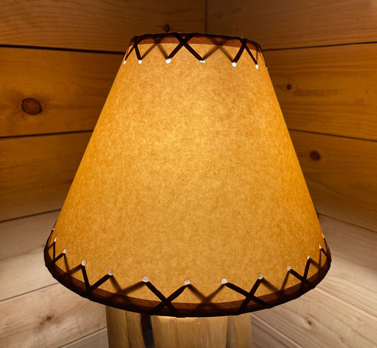 Rustic Oiled Kraft Laced Lamp Shade - 12"