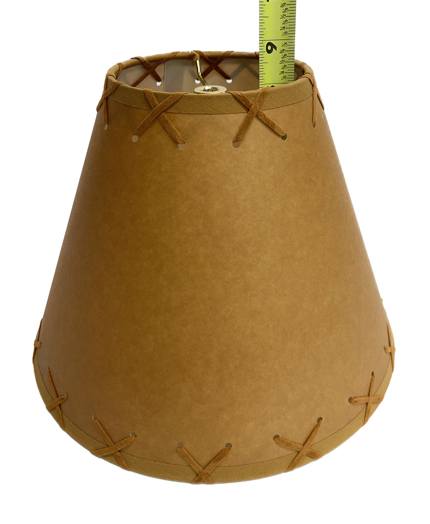 Rustic Oiled Kraft Laced Lamp Shade - 12"