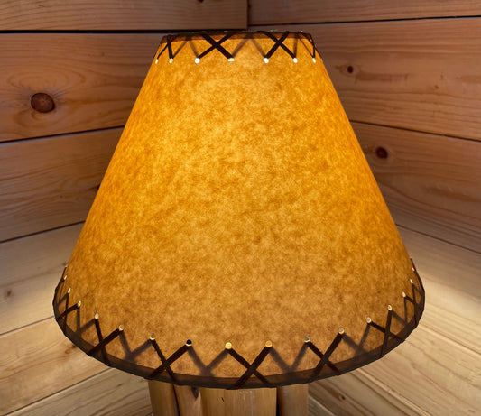 Rustic Oiled Kraft Laced Lamp Shade - 14"