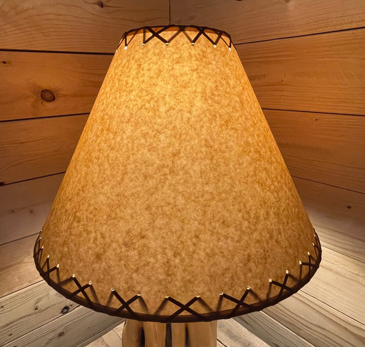 Rustic Oiled Kraft Laced Lamp Shade - 18"