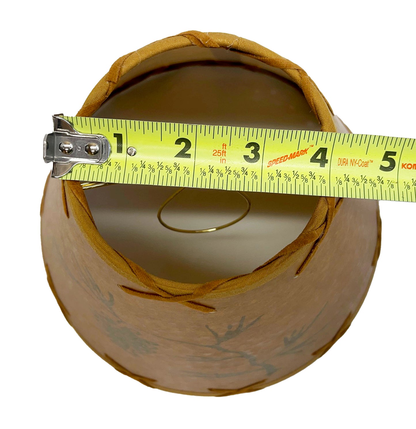 Rustic Oiled Kraft Clip-On Lamp Shade with Pine Cone Design - 9"