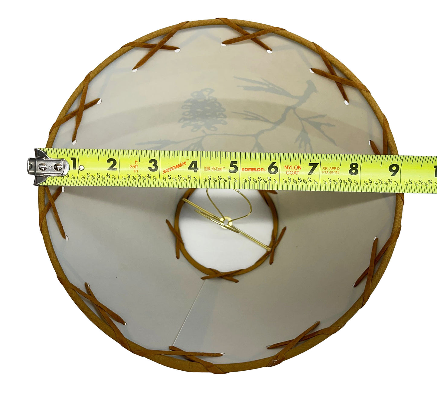 Rustic Oiled Kraft Clip-On Lamp Shade with Pine Cone Design - 9"